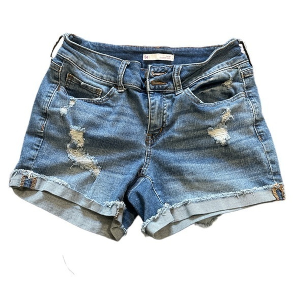 SO FAVORITE MIDI LOW RISE DENIM BLUE SHORTS SIZE 7 GUC #4629